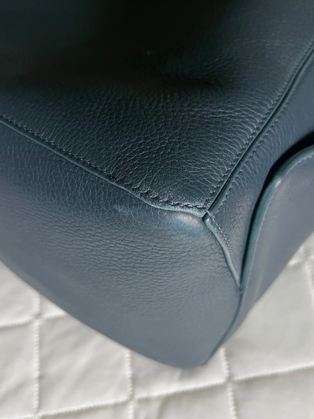 Loro Piana Navy Leather Large Folded Hobo Bag